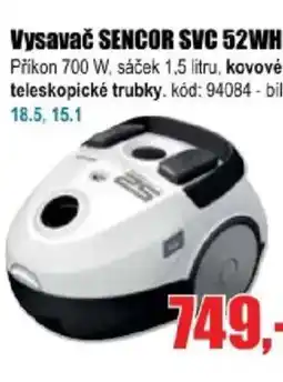 EVA Vysavač SENCOR SVC 52WH nabídka