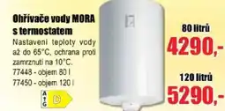 EVA Ohřívače vody MORA s termostatem nabídka