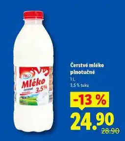 Lidl ČERSTVÉ MLÉKO PLNOTUČNÉ nabídka