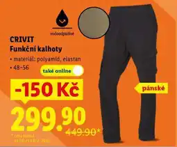 Lidl CRIVIT FUNKČNÍ KALHOTY nabídka