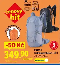 Lidl CRIVIT TREKINGOVÝ BATOH - 30 l nabídka