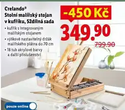 Lidl Crelando Stolní malířský stojan v kufříku, 52dílná sada nabídka