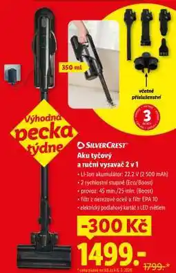 Lidl SILVERCREST Aku tyčový a ruční vysavač 2 v 1 nabídka