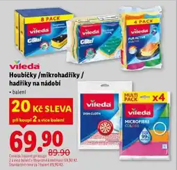 Lidl Vileda Houbičky/mikrohadříky/hadříky na nádobí nabídka