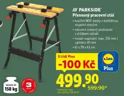 Lidl PARKSIDE Přenosný pracovní stůl nabídka