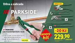 Lidl PARKSIDE SADA INSTALATÉRSKÝCH KLEŠTÍ, HASÁK nabídka