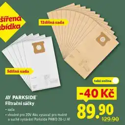 Lidl PARKSIDE Filtrační Sáčky nabídka
