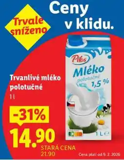 Lidl Pilos Trvanlivé mléko polotučné 1 l nabídka