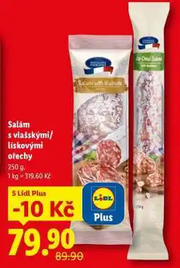 Lidl SALÁM S VLAŠSKÝMI LÍSKOVÝMI OŘECHY nabídka