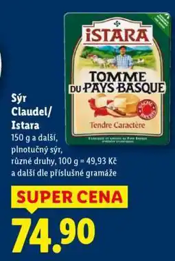 Lidl SÝR CLAUDEL/ISTARA nabídka