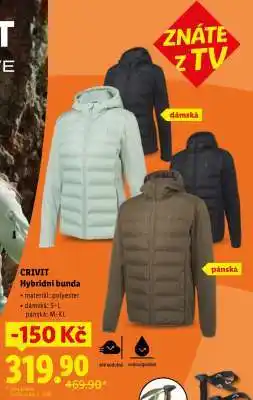 Lidl CRIVIT HYBRIDNÍ BUNDA nabídka
