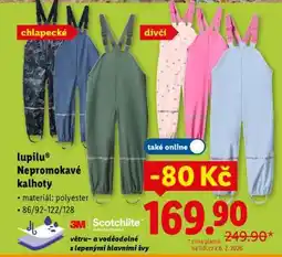 Lidl lupilu Nepromokavé kalhoty nabídka