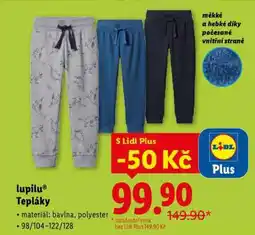 Lidl LUPILU Tepláky nabídka