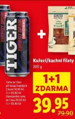 Lidl Tiger Energy Drink + Kuřecí/kachní filety nabídka