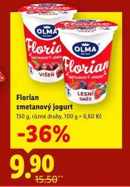 Lidl Florian Smetanový jogurt nabídka