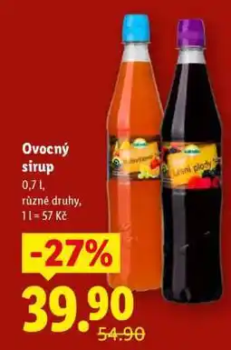 Lidl Ovocný sirup nabídka