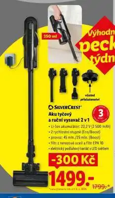 Lidl SILVERCREST Aku tyčový a ruční vysavač 2 v 1 nabídka