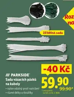 Lidl PARKSIDE Sada vázacích pásků na kabely nabídka