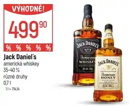 Globus Jack Daniel's americká whiskey 35-40% nabídka