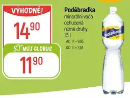 Globus Poděbradka minerální voda ochucená nabídka