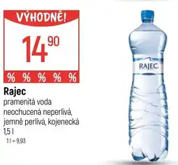 Globus RAJEC pramenitá voda neochucená neperlivá, jemně perlivá, kojenecká nabídka