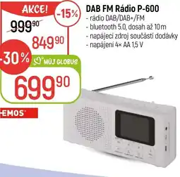 Globus DAB FM Rádio P-600 nabídka