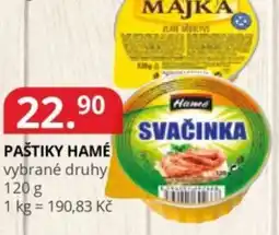 Potraviny CZ Paštiky Hamé nabídka