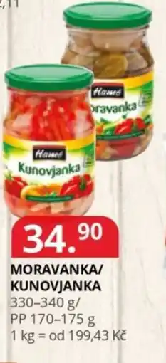 Potraviny CZ Hamé Moravanka/ kunovjanka nabídka