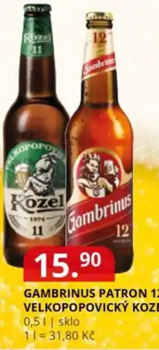 Potraviny CZ Gambrinus Patron 12 Velkopopovický Kozel 11 nabídka