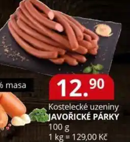 Potraviny CZ Kostelecké uzeniny Javořické párky nabídka