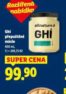 Lidl Ghí přepuštěné máslo nabídka