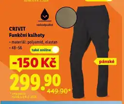 Lidl Pánské funkční kalhoty nabídka