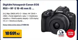 Datart Digitální fotoaparát Canon EOS R50+ RF-S 18-45 mm IS.. nabídka