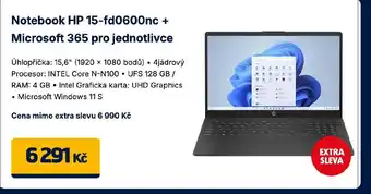 Notebook HP 15-fd0600nc + Microsoft 365 pro jednotlivce