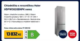 Datart Chladnička s mrazničkou Haier HDPW5620BNPK nerez nabídka