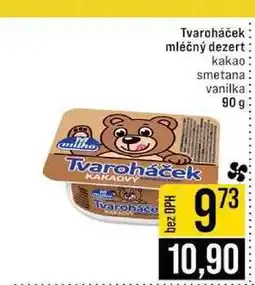 Jip Tvaroháček mléčný dezert kakao smetana vanilka nabídka