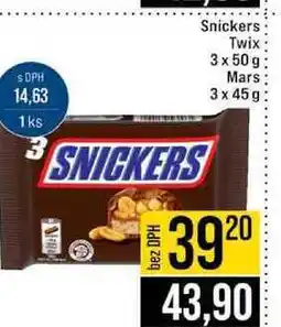 Jip Snickers Twix 3x 50g Mars 3 x 45g nabídka