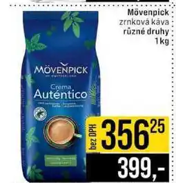 Jip Mövenpick zrnková káva různé druhy nabídka