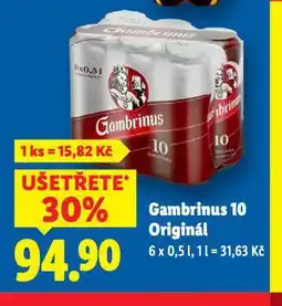 Lidl Pivo gambrinus nabídka
