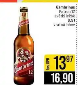 Jip Gambrinus Patron 12 světlý ležák nabídka