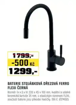 OBI Baterie stojánková dřezová ferro flexi černá nabídka