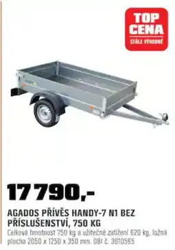 OBI Agados přívěs handy-7 n1 bez příslušenství, 750 kg nabídka
