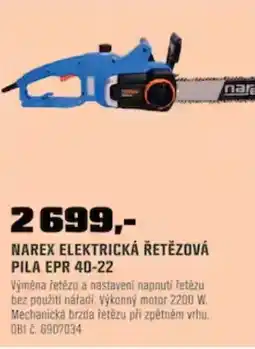 OBI Narex elektrická řetězová pila epr 40-22 nabídka
