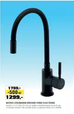 OBI Baterie stojánková dřezová ferro flexi černá nabídka