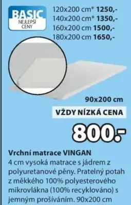 JYSK Vrchní matrace VINGAN nabídka