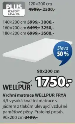 JYSK Vrchní matrace WELLPUR FRYA nabídka