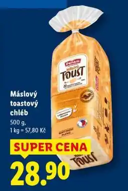 Lidl Máslový toastový chléb nabídka