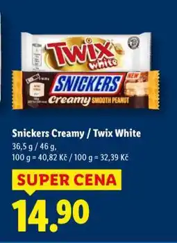 Lidl SNICKERS CREAMY / TWIX WHITE nabídka
