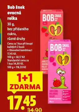 Lidl Bob šnek ovocná rolka nabídka