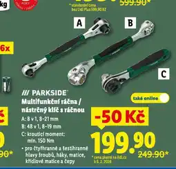 Lidl Parkside multifunkční ráčna nabídka